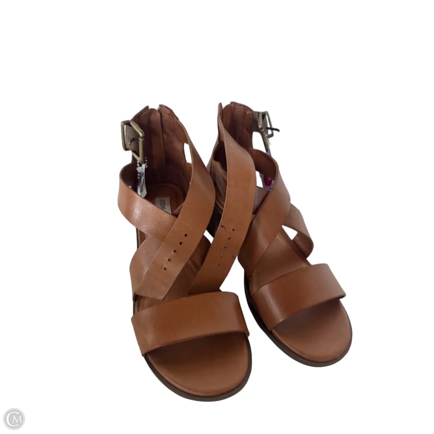 Sandals Heels Block By Steve Madden In Brown, Size: 7.5