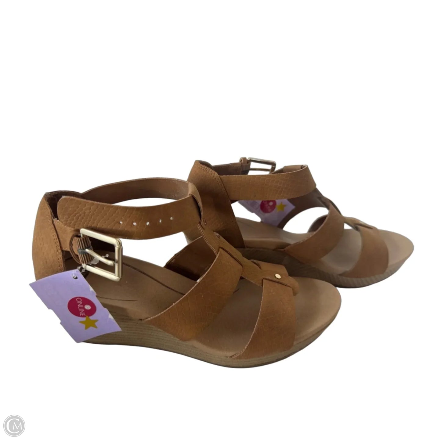 Sandals Heels Wedge By Dr Scholls In Tan, Size: 7.5