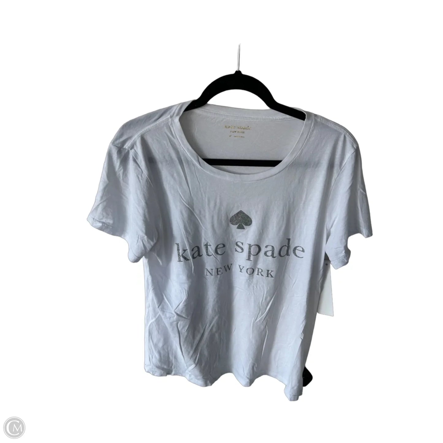 Top Short Sleeve Designer By Kate Spade In White, Size: Xl