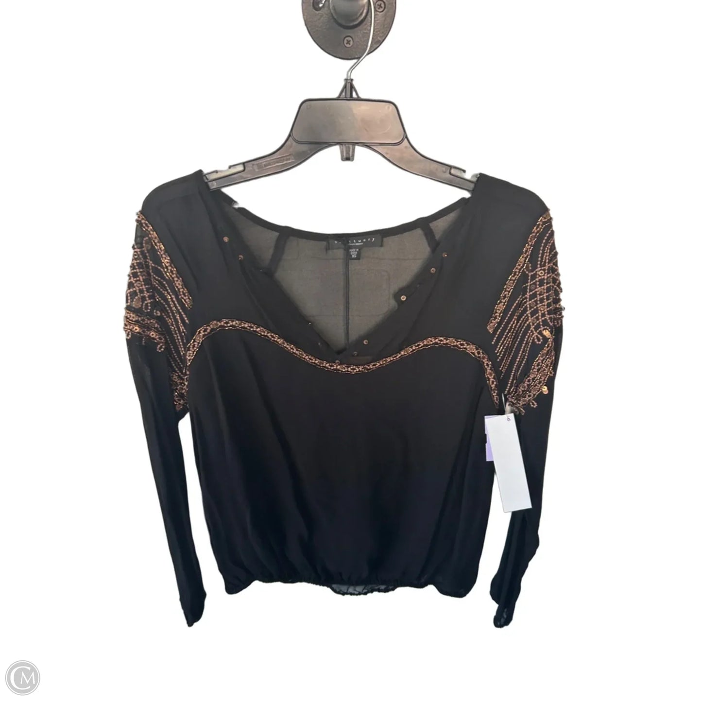 Top Long Sleeve By Sanctuary In Black & Brown, Size: Xs