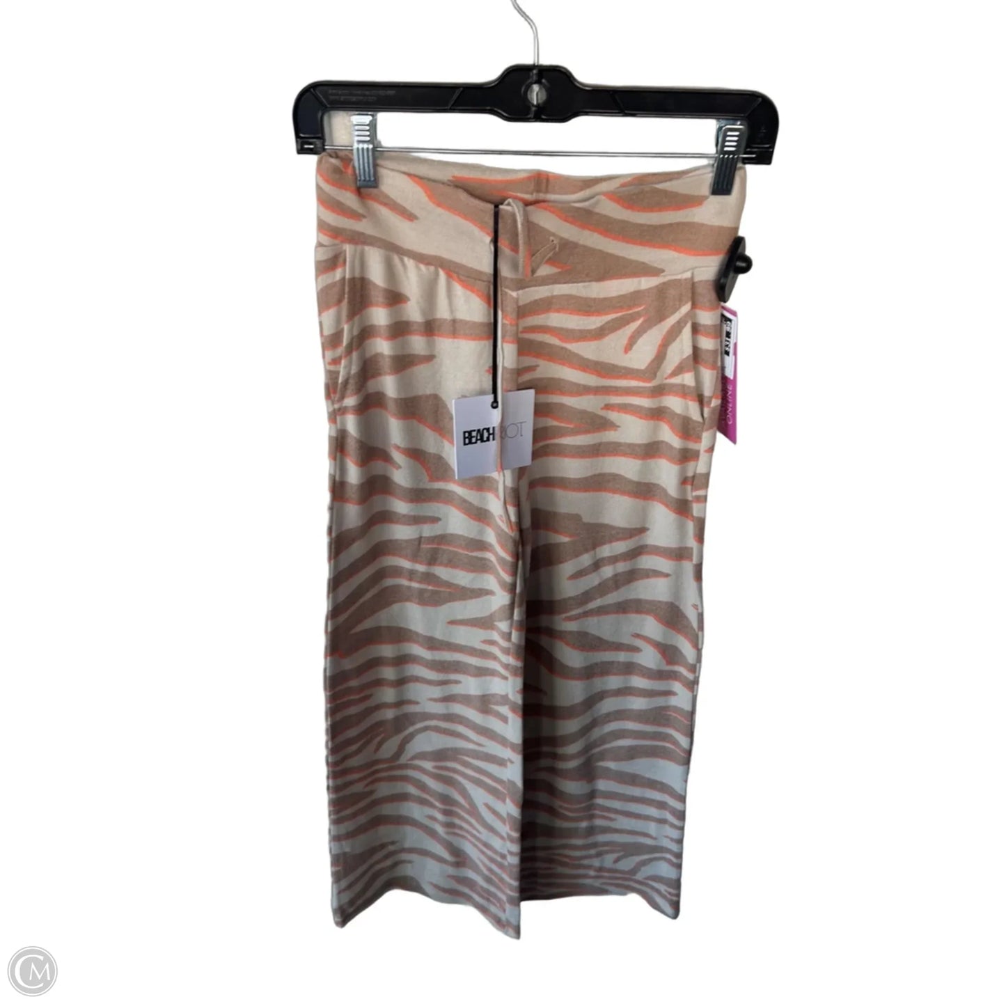 Lounge Set Pants By Beach Riot In Orange & Tan, Size: S