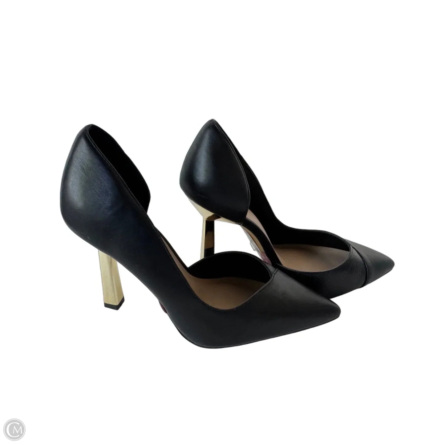 Shoes Heels Stiletto By Aldo In Black & Gold, Size: 8.5