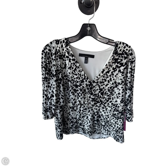 Top Short Sleeve By White House Black Market In Black & White, Size: Xl