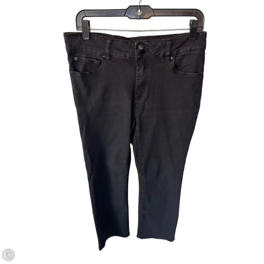 Jeans Straight By Tahari In Black Denim, Size: 8