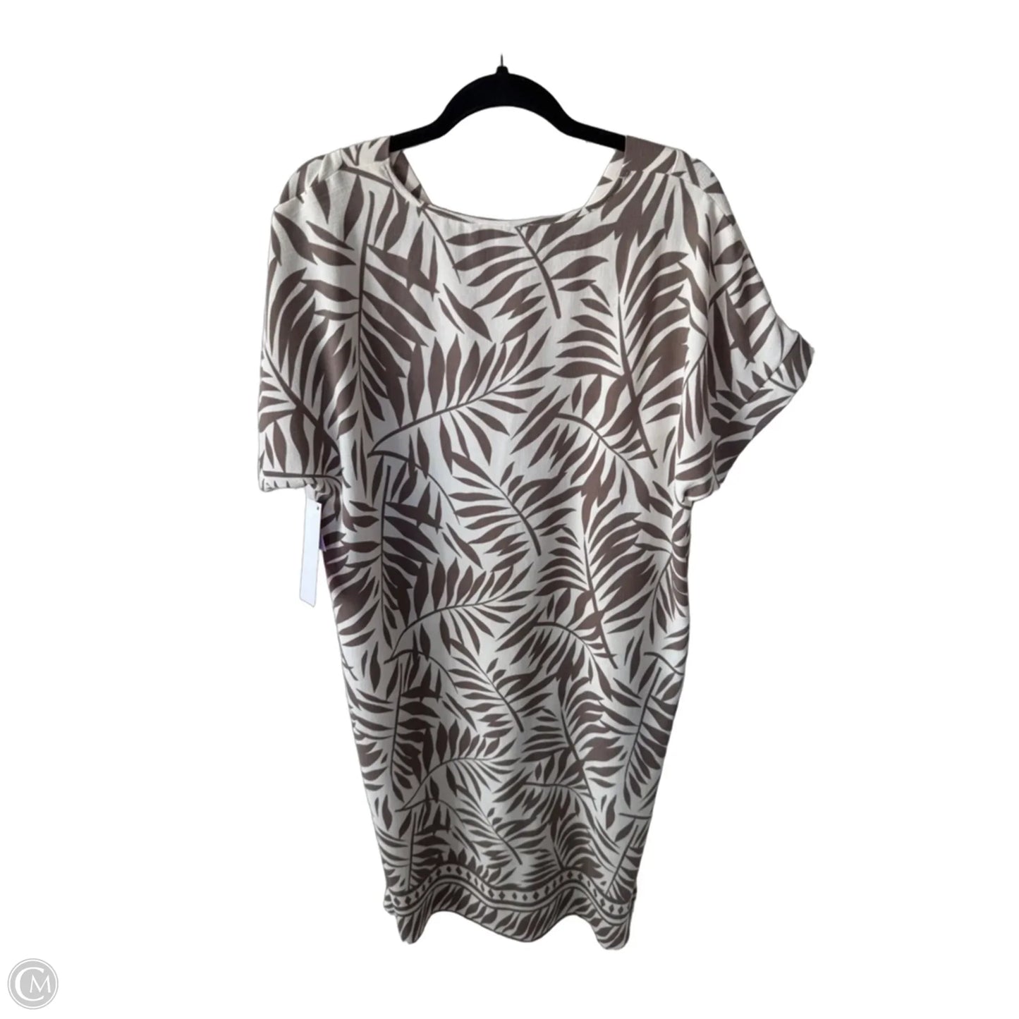 Dress Casual Maxi By Fred David In Tan & White, Size: Xl