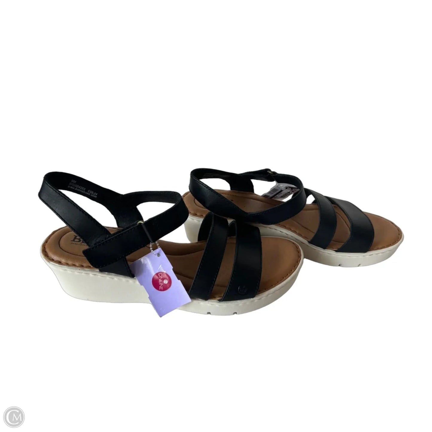 Sandals Heels Wedge By Born In Black & White, Size: 9