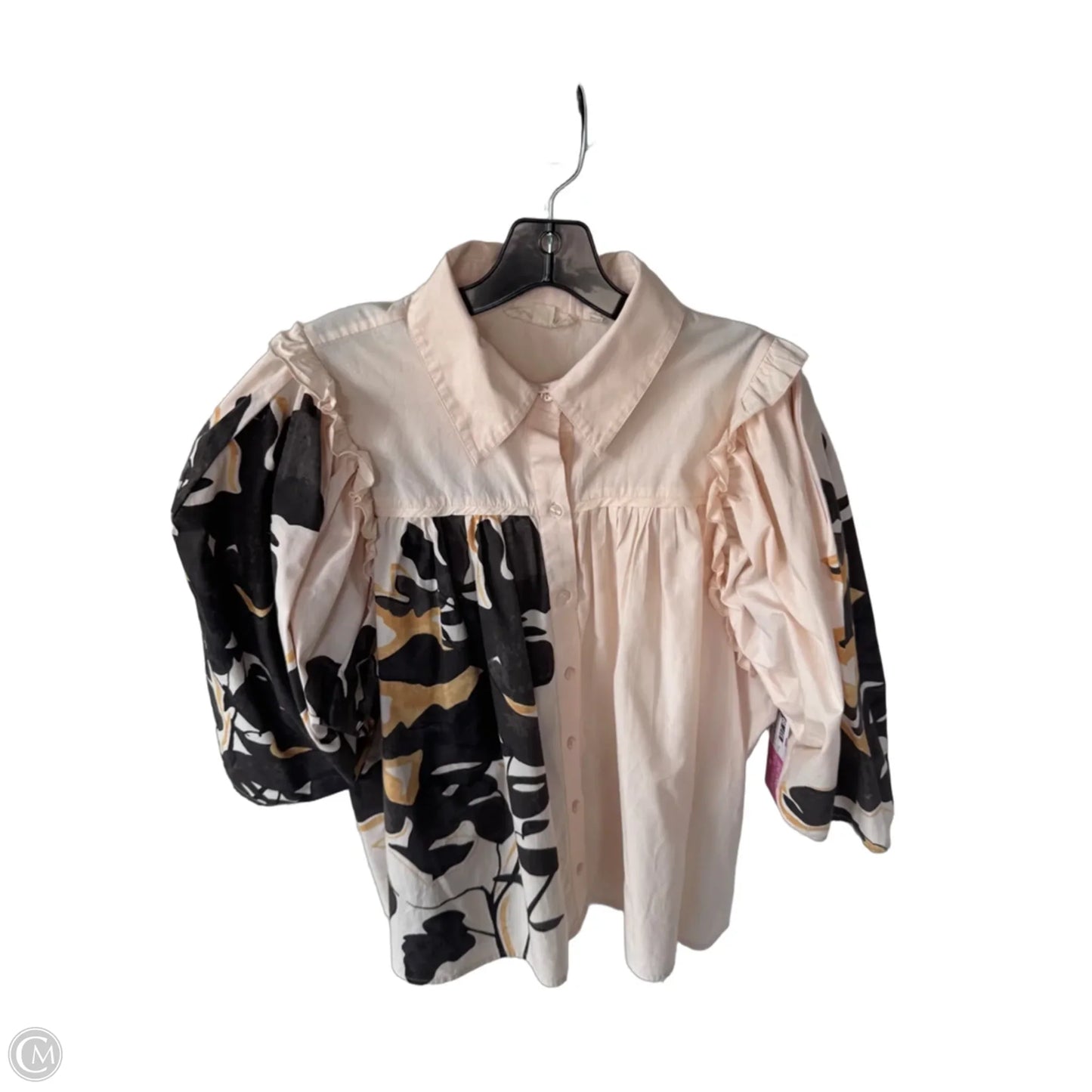 Top Short Sleeve By Forever That Girl In Grey & Pink, Size: Xl