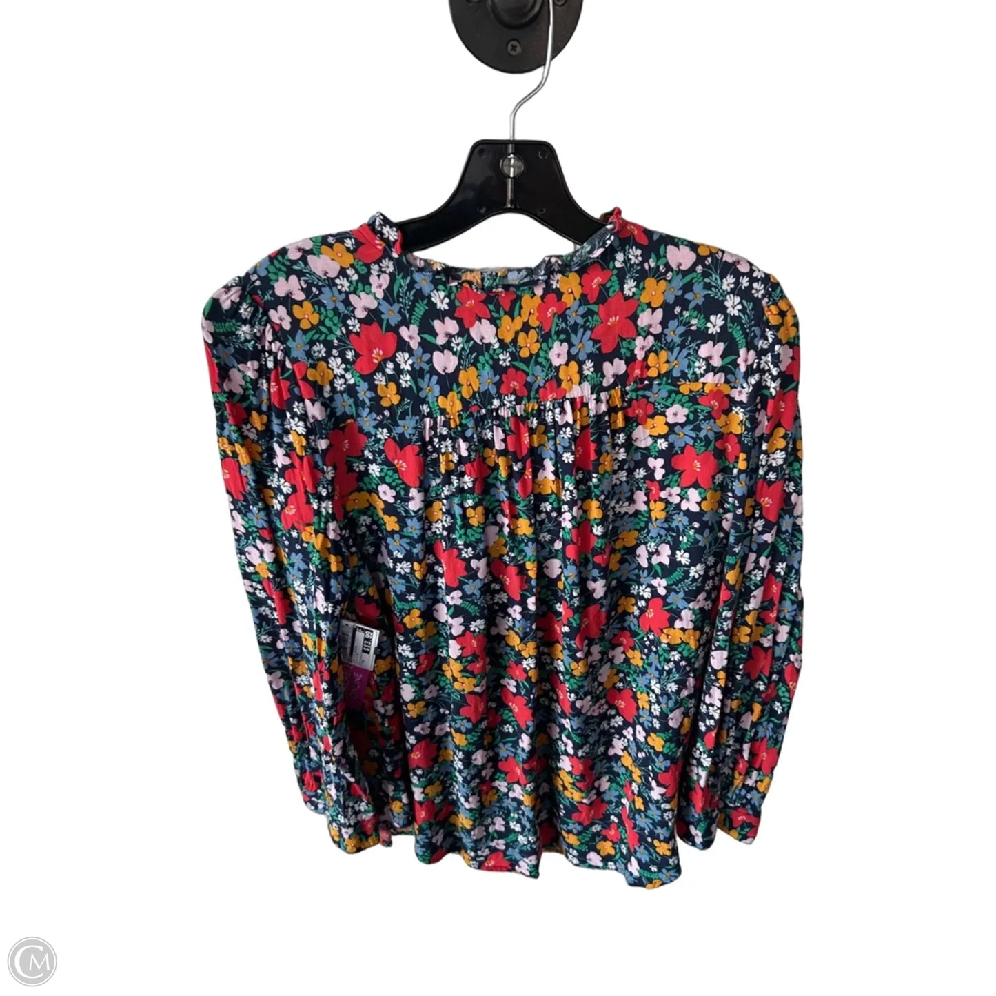 Top 3/4 Sleeve By Loft In Blue & Red, Size: M