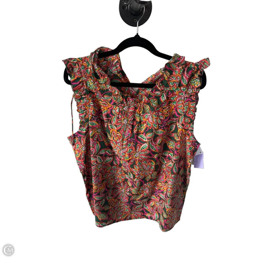 Top Short Sleeve By J. Crew In Green & Pink, Size: L