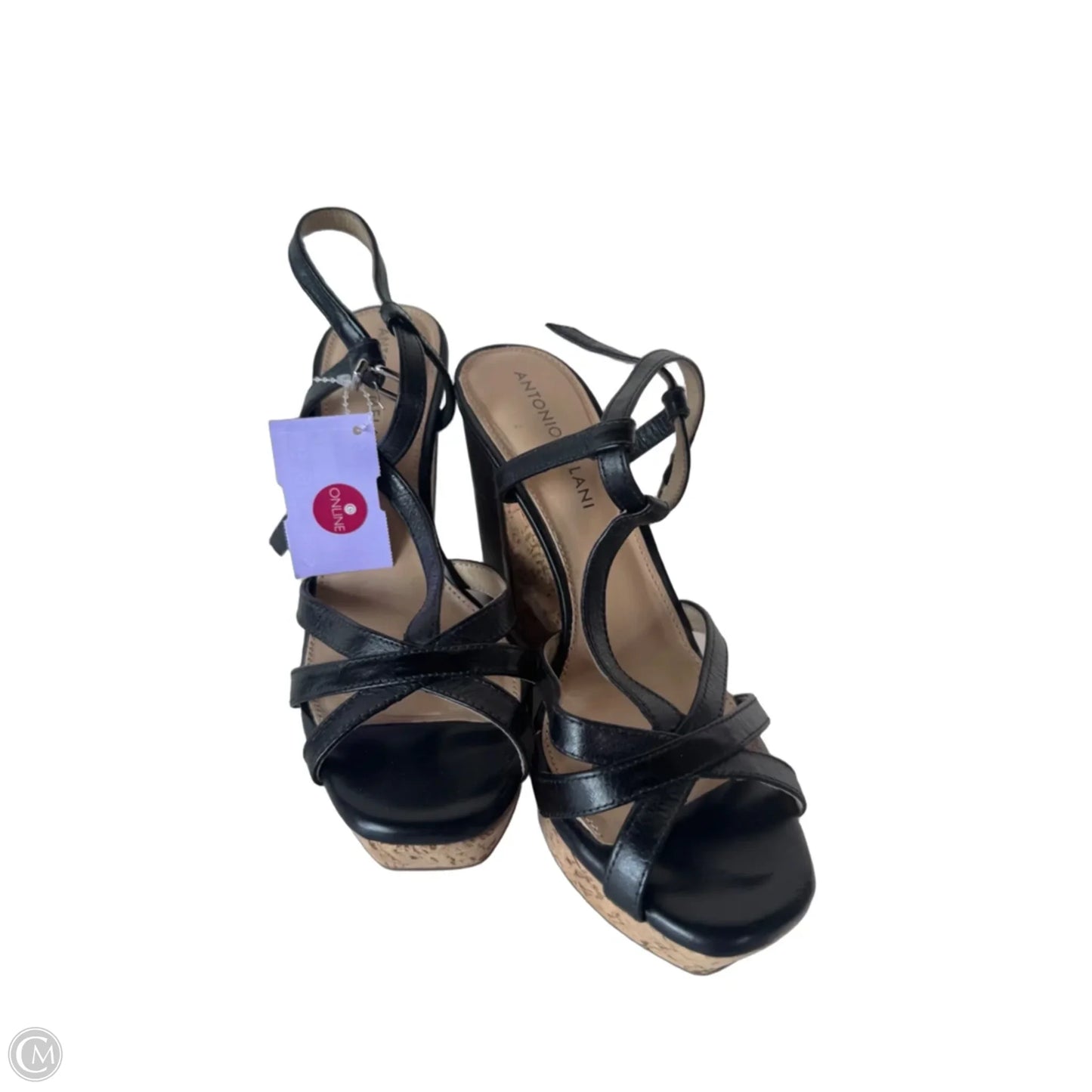 Sandals Heels Wedge By Antonio Melani In Black & Brown, Size: 5.5