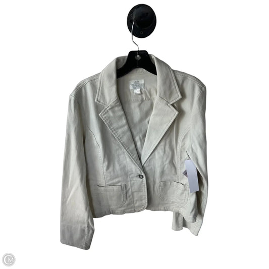 Blazer By Christopher And Banks In Tan Denim, Size: L