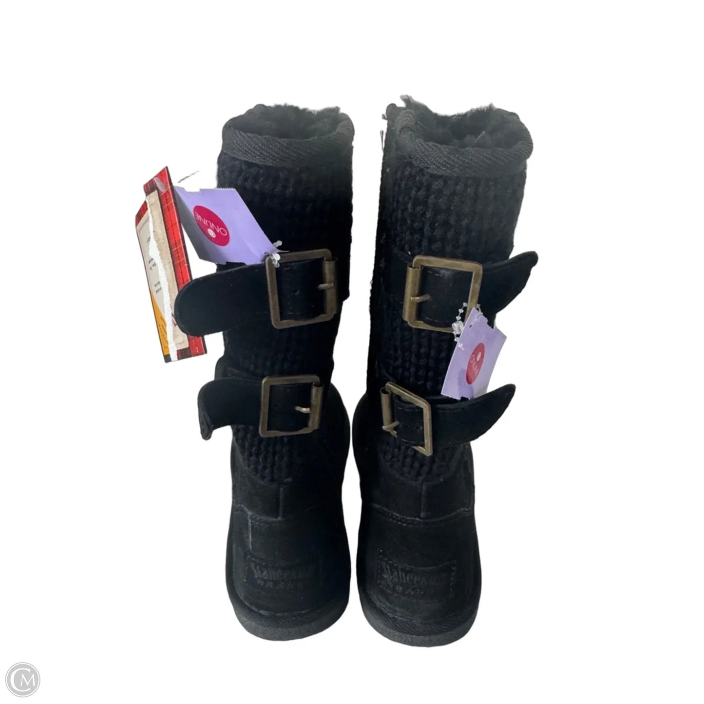 Boots Mid-calf Flats By Clothes Mentor In Black, Size: 9