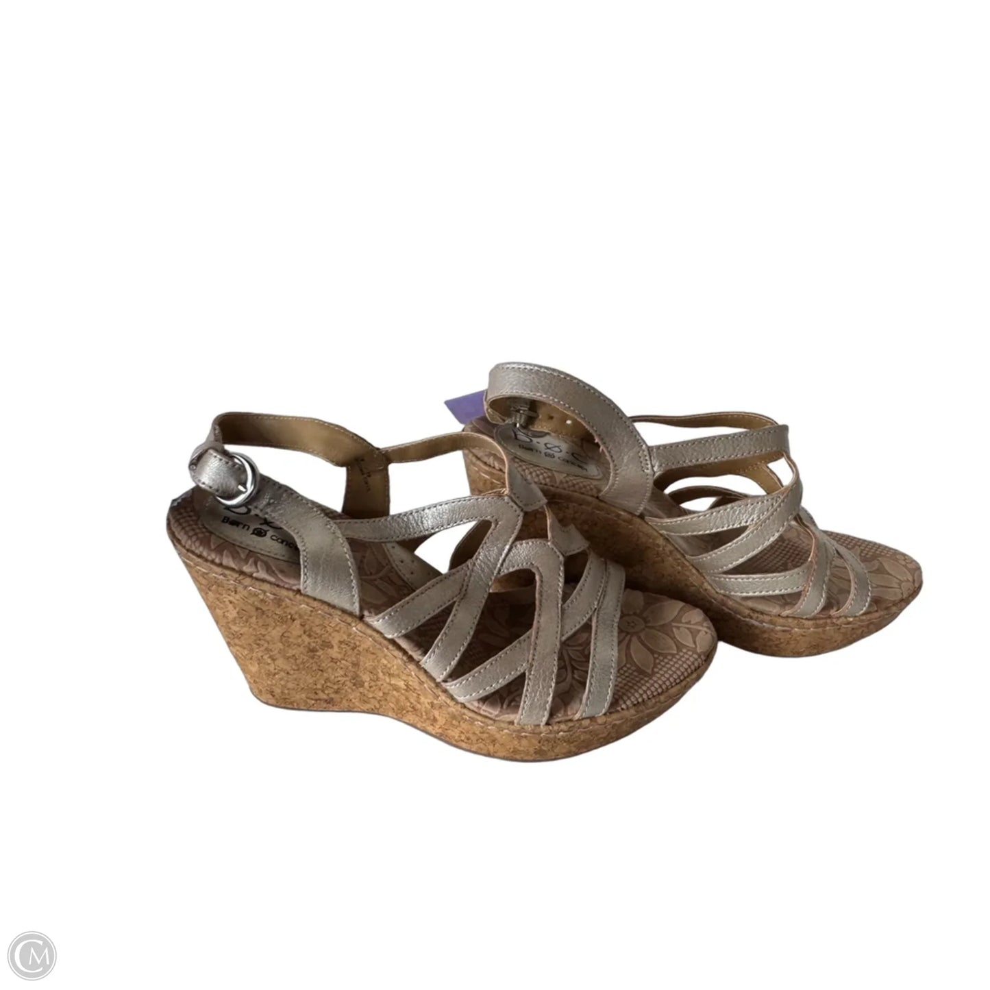 Sandals Heels Wedge By Boc In Tan, Size: 8