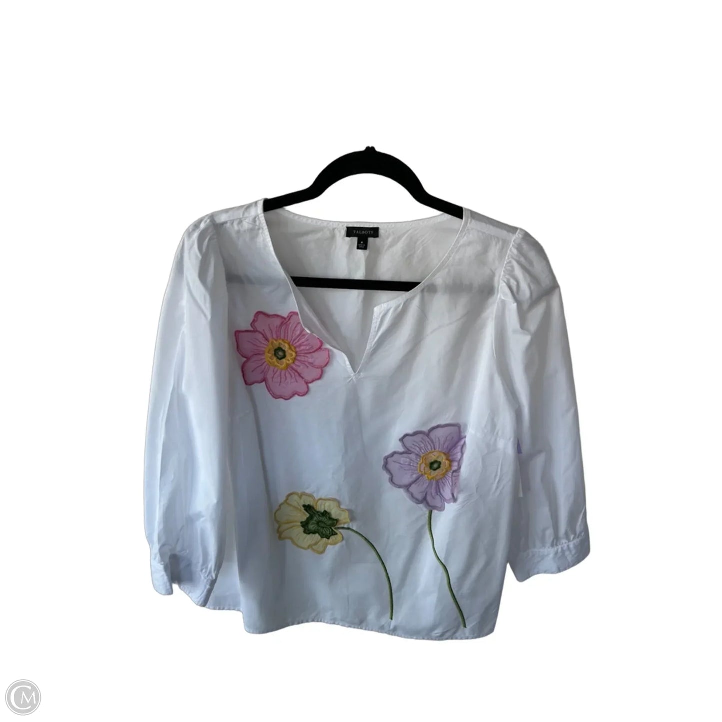 Top Long Sleeve By Talbots In White, Size: M