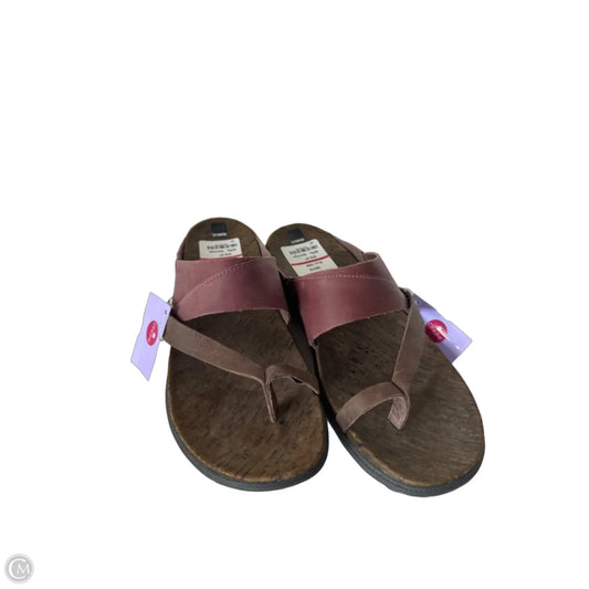 Sandals Flats By Merrell In Brown & Red, Size: 10
