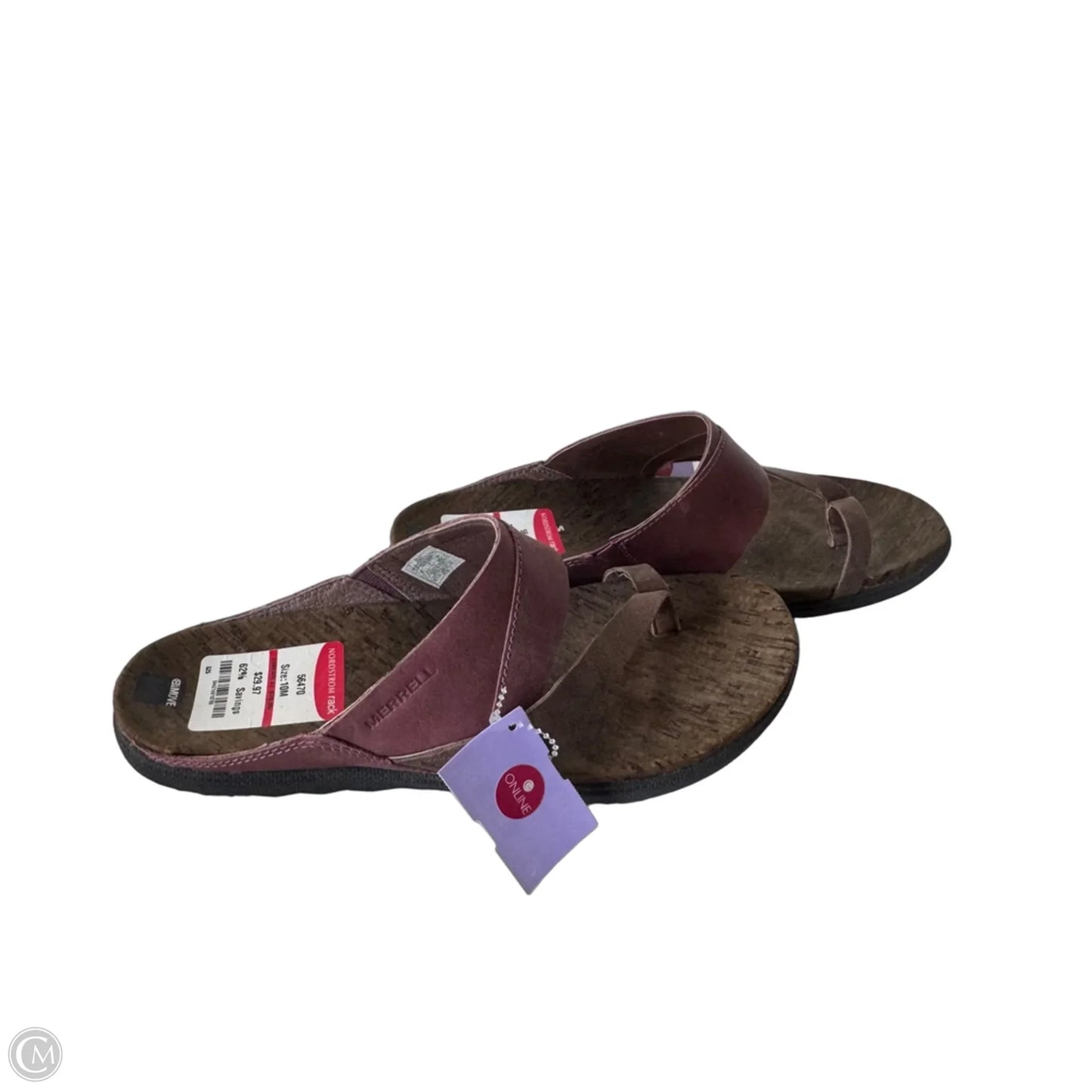 Sandals Flats By Merrell In Brown & Red, Size: 10