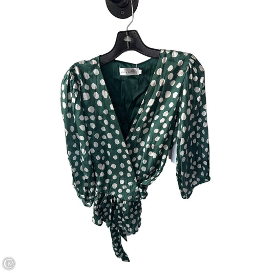 Top 3/4 Sleeve By Cmc In Green & White, Size: S