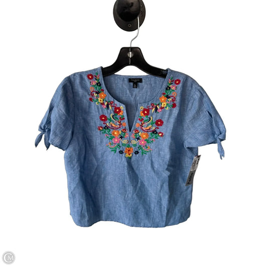 Top Short Sleeve By Talbots In Blue & Orange, Size: Mp