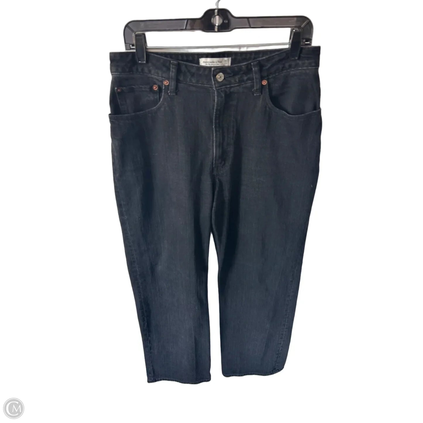 Jeans Straight By Abercrombie And Fitch In Black Denim, Size: 10