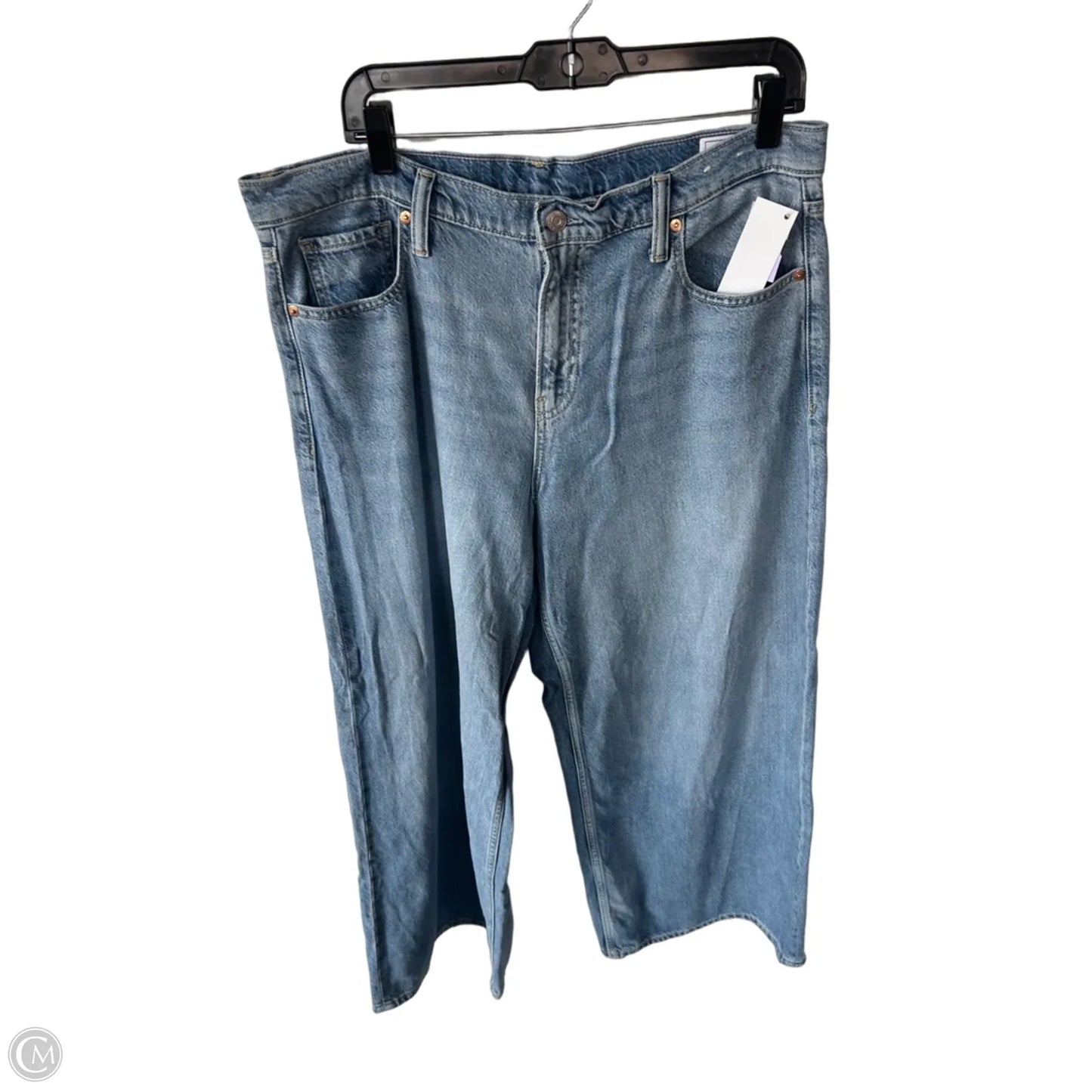 Jeans Wide Leg By Gap In Blue Denim, Size: 14