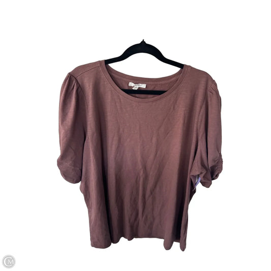 Top Short Sleeve By Maurices In Brown, Size: 1x