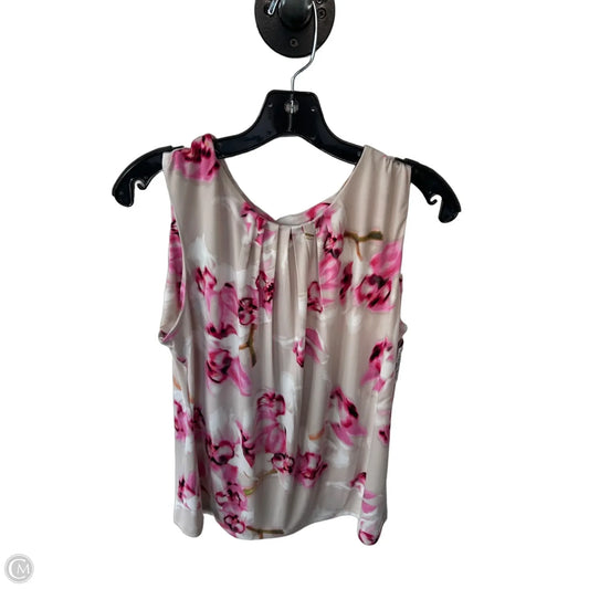 Top Sleeveless By Calvin Klein In Pink & Tan, Size: L