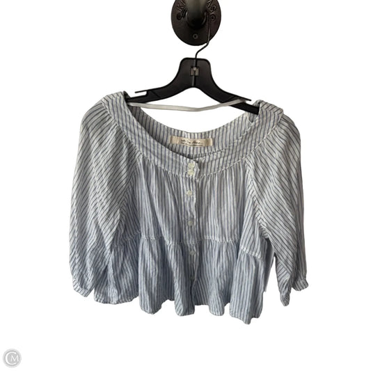Top 3/4 Sleeve By We The Free In Blue & White, Size: S
