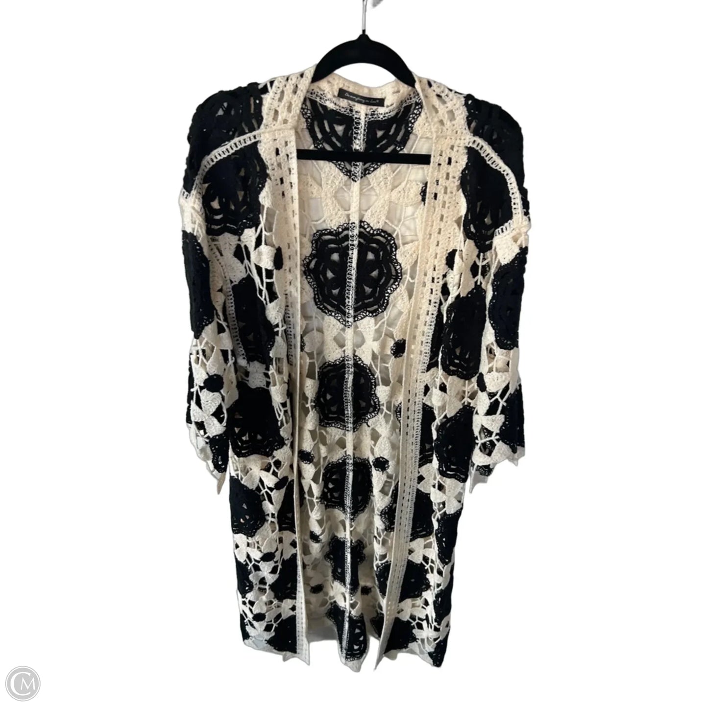 Kimono By Do Everything In Love In Black & Cream, Size: Osfm