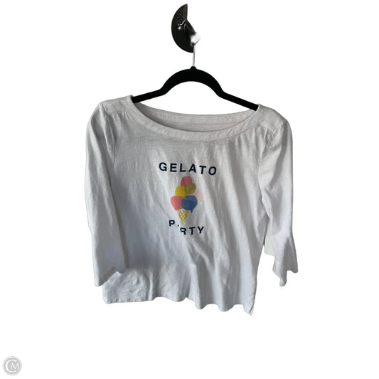 Top 3/4 Sleeve Basic By Talbots In White, Size: Mp