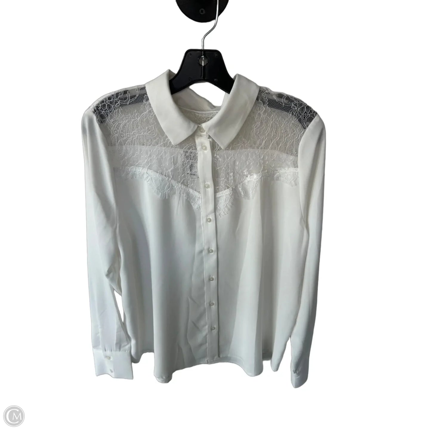 Top Long Sleeve By Rachel Zoe In White, Size: L
