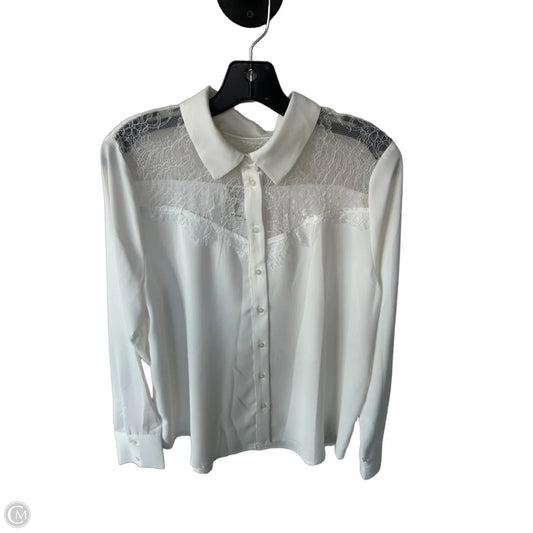 Top Long Sleeve By Rachel Zoe In White, Size: L