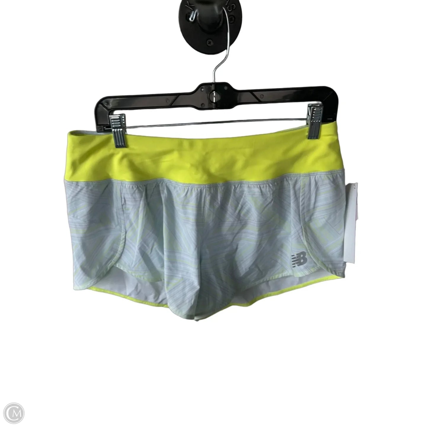 Athletic Shorts By New Balance In Grey & Yellow, Size: 8