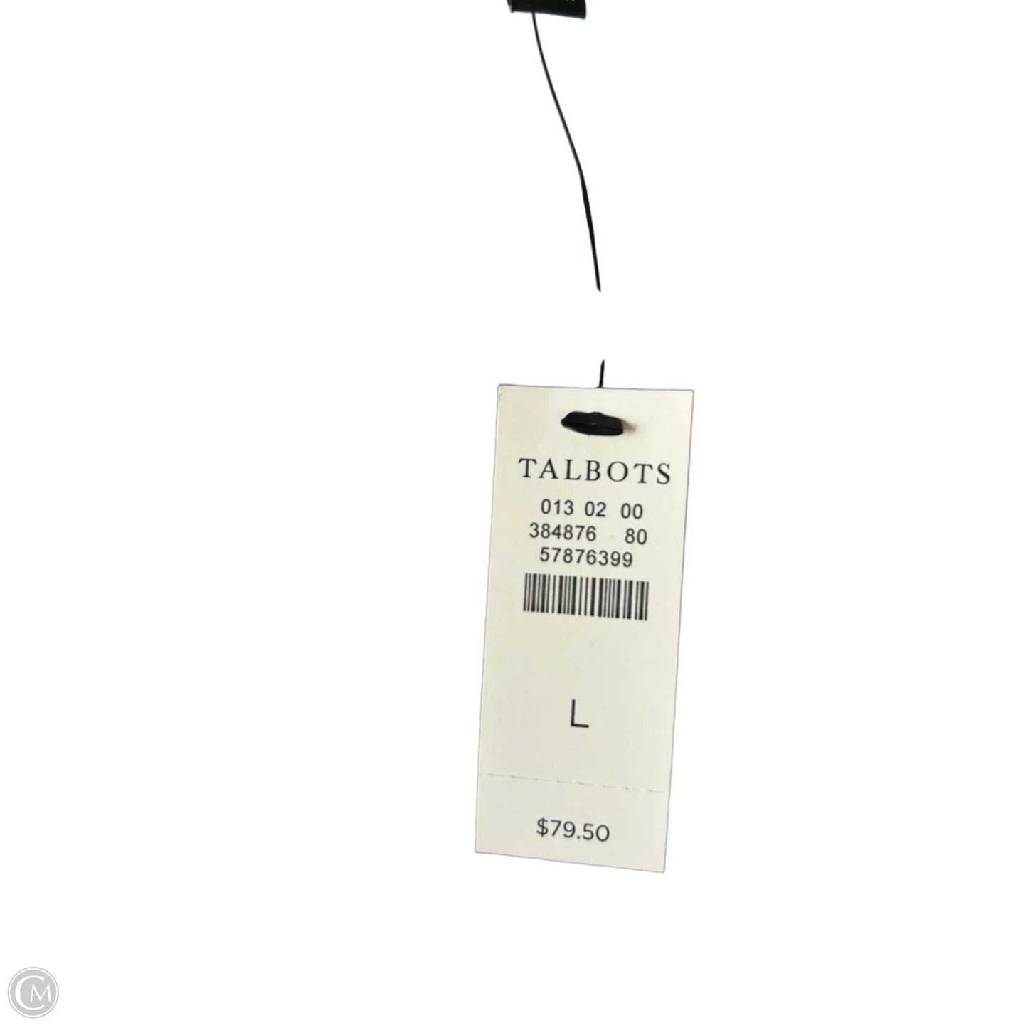 Top Short Sleeve By Talbots In Black & White, Size: L