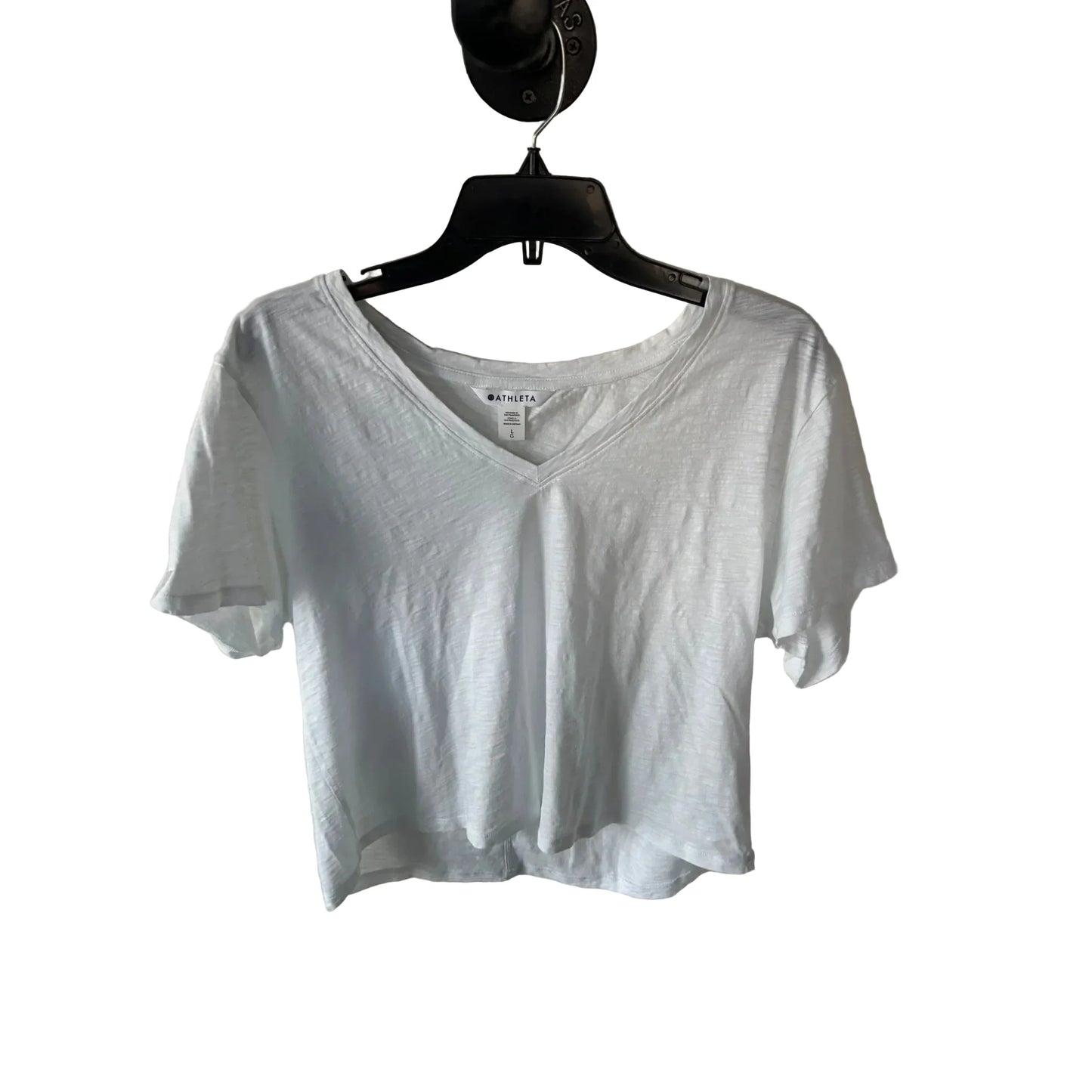 Athletic Top Short Sleeve By Athleta In White, Size: L