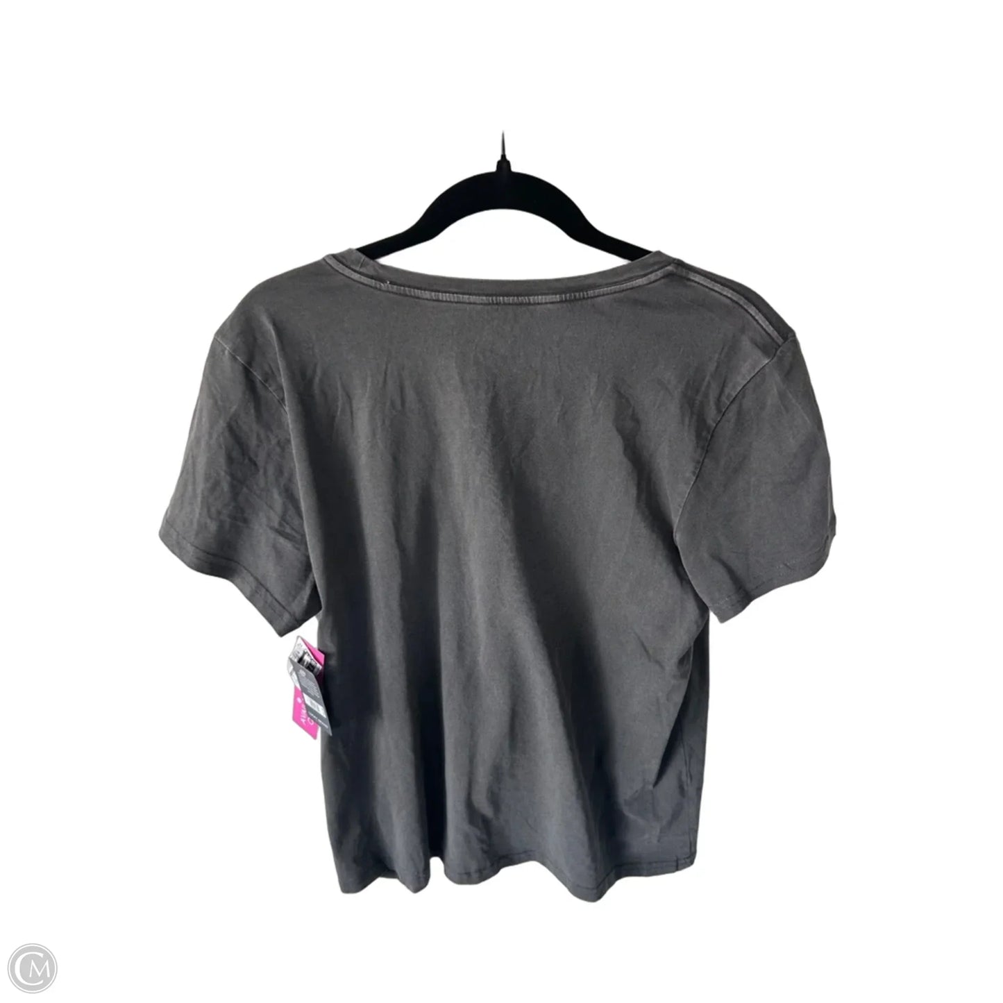 Top Short Sleeve By Lucky Brand In Grey & Pink, Size: L