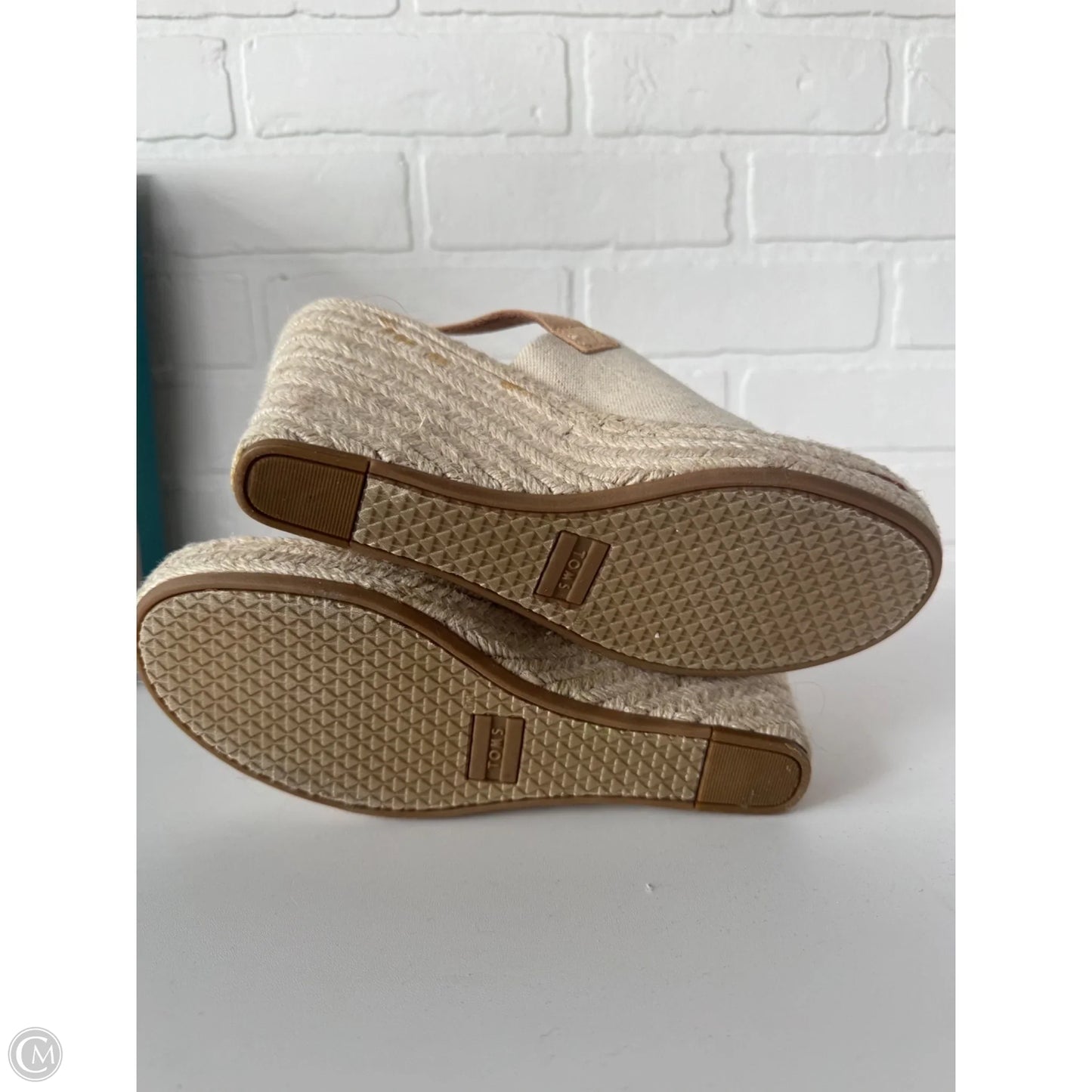 Sandals Heels Wedge By Toms In Cream & Tan, Size: 7.5