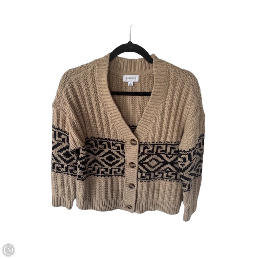 Sweater Cardigan By Evereve In Black & Tan, Size: Xs