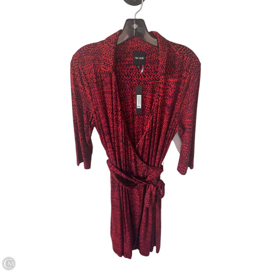 Dress Casual Midi By Nic + Zoe In Black & Orange, Size: M