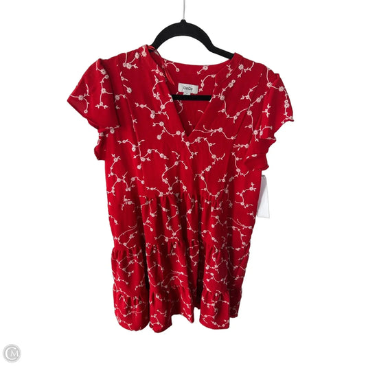 Dress Casual Short By Cece In Red & White, Size: M
