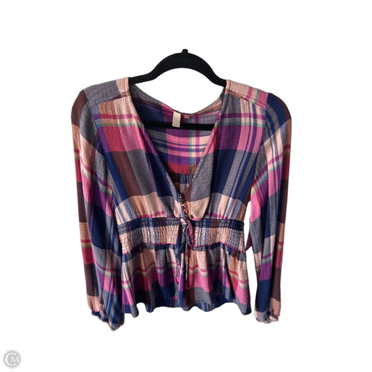 Top Long Sleeve By Pilcro In Pink & Purple, Size: Xs
