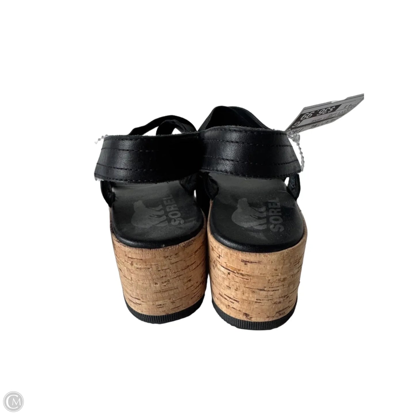 Sandals Heels Wedge By Sorel In Black & Brown, Size: 6.5