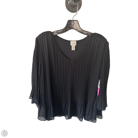 Top 3/4 Sleeve By Chicos In Black, Size: M