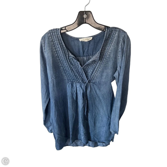 Tunic Long Sleeve By Love Stitch In Blue Denim, Size: M