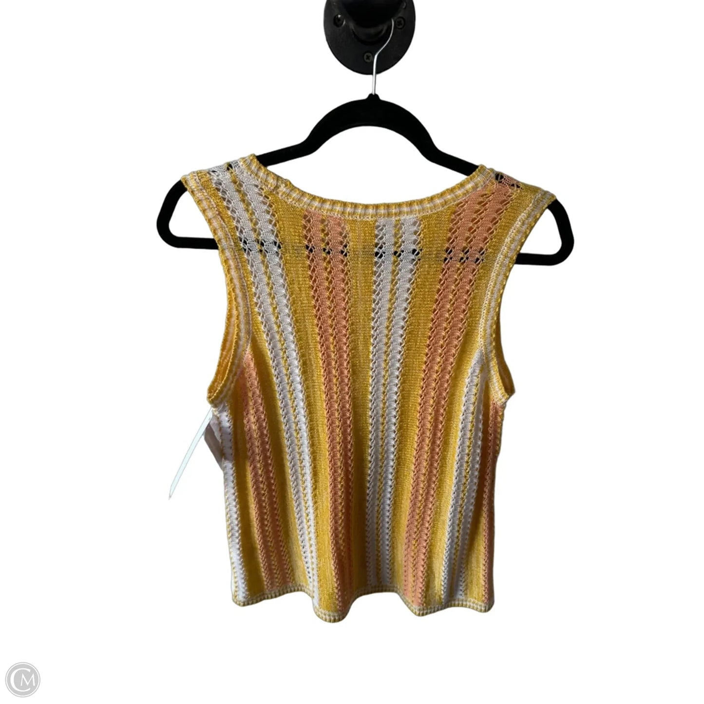 Vest Sweater By Lc Lauren Conrad In Orange & Yellow, Size: L