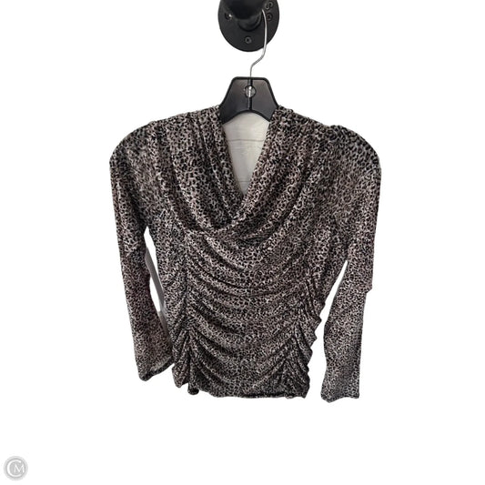 Top Long Sleeve By White House Black Market In Black & Brown, Size: L