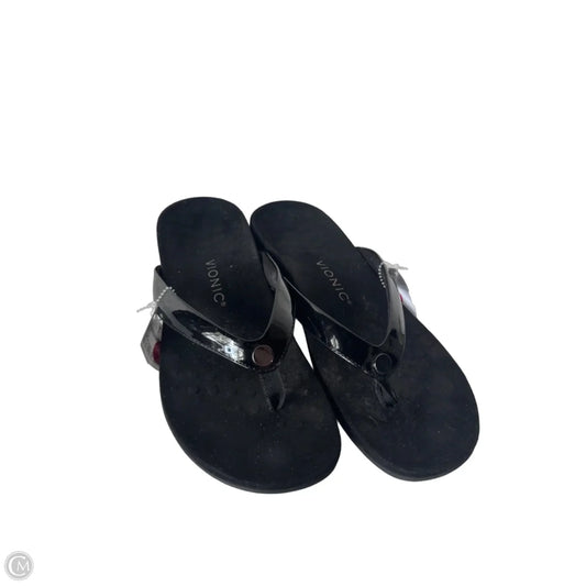 Sandals Flip Flops By Vionic In Black, Size: 10