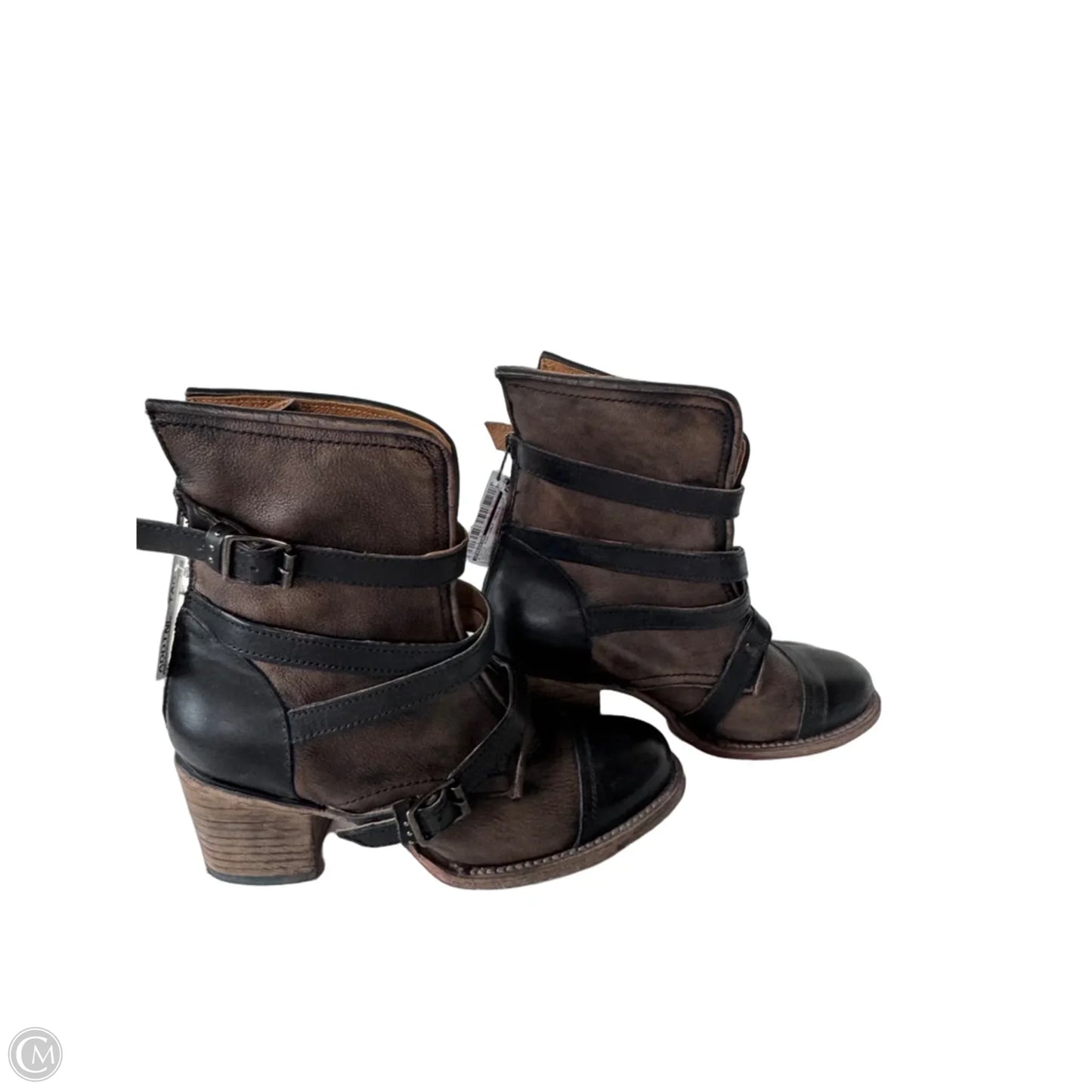 Boots Mid-calf Heels By Freebird In Brown, Size: 10