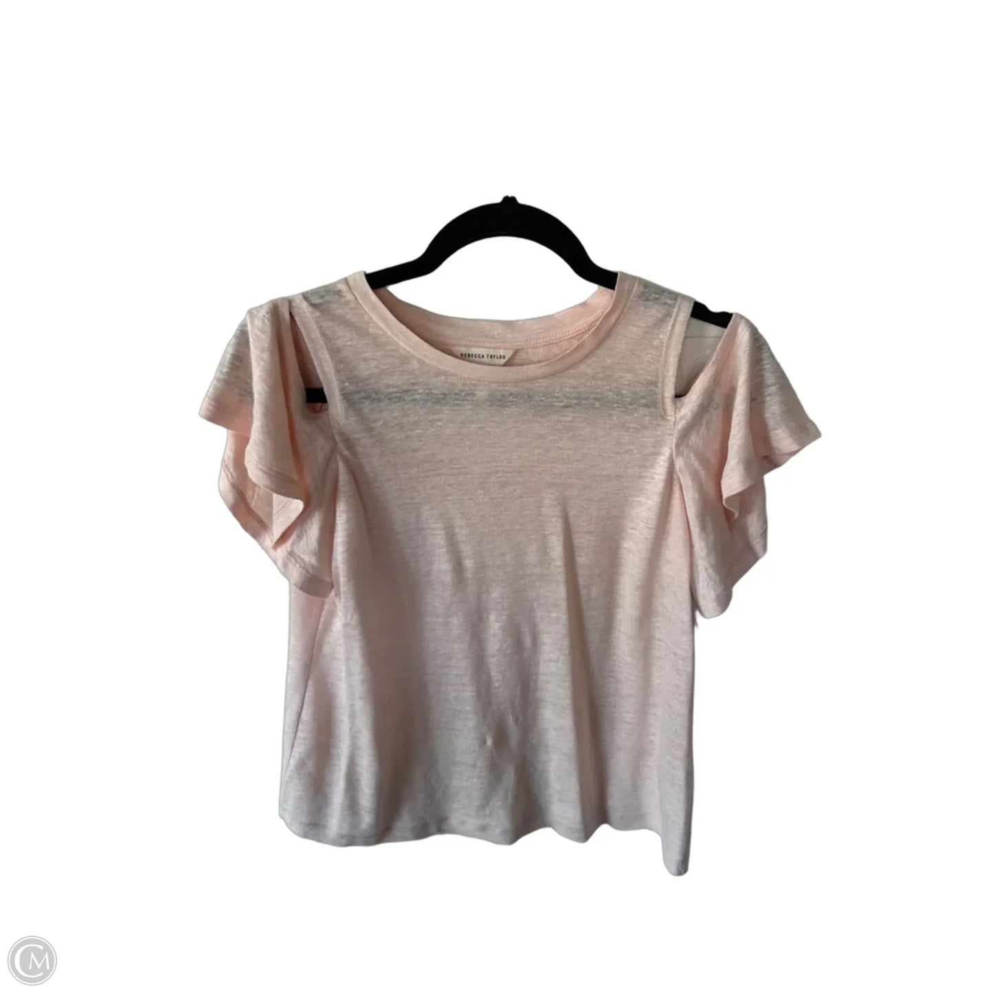 Top Short Sleeve By Rebecca Taylor In Pink, Size: S