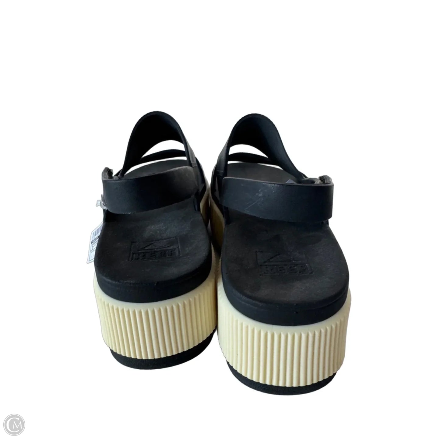 Sandals Flats By Reef In Black & Cream, Size: 6