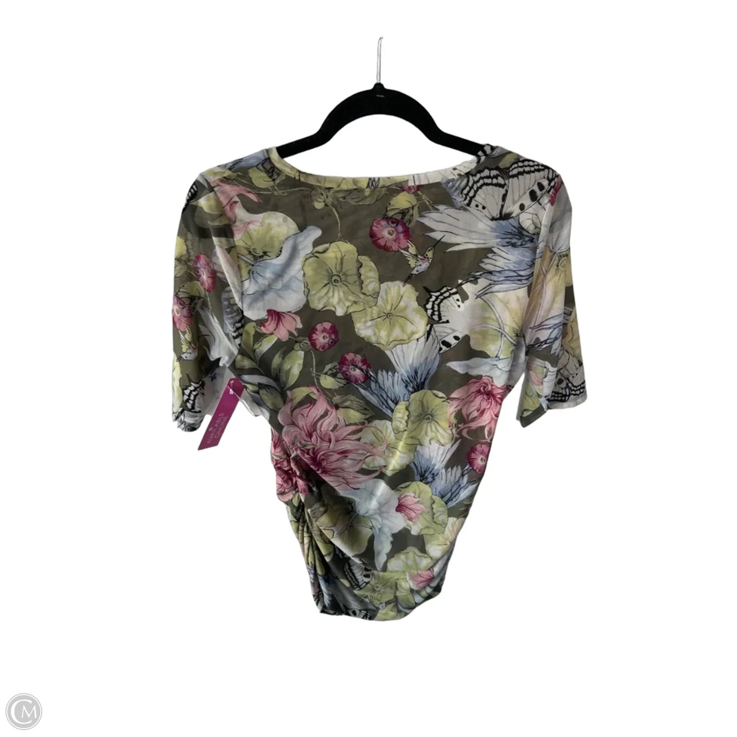 Top Short Sleeve By White House Black Market In Green & Pink, Size: M